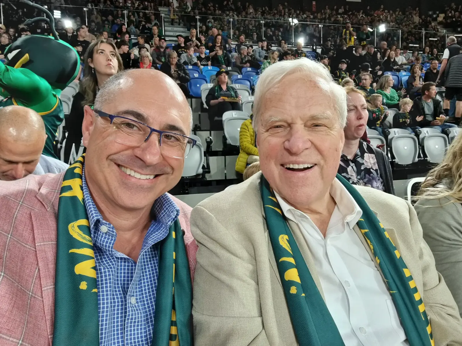 Aldo at JackJumpers game with community leader