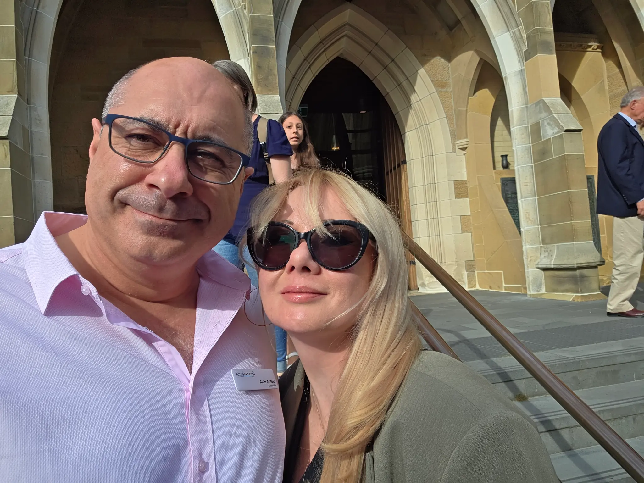 Aldo and Maxine at a community event at St David's Cathedral