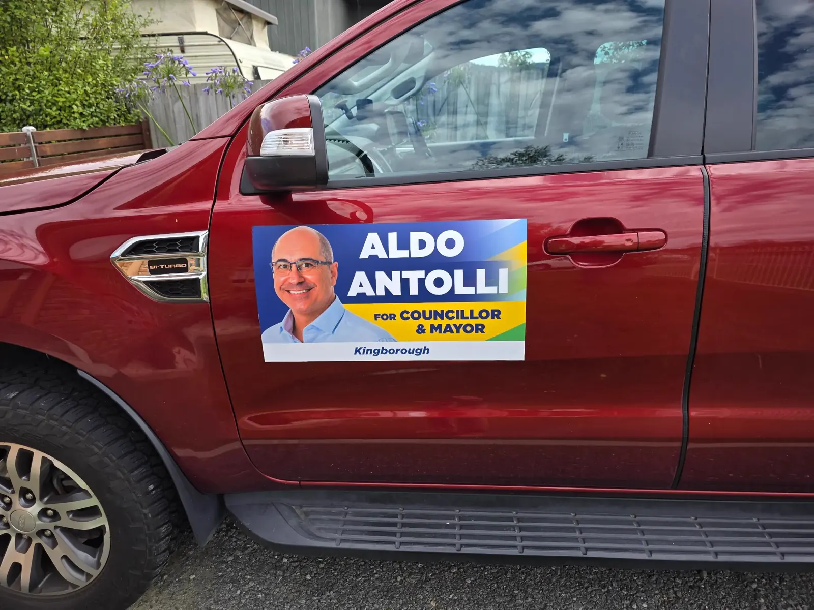Aldo Antolli for Councillor and Mayor car door magnet
