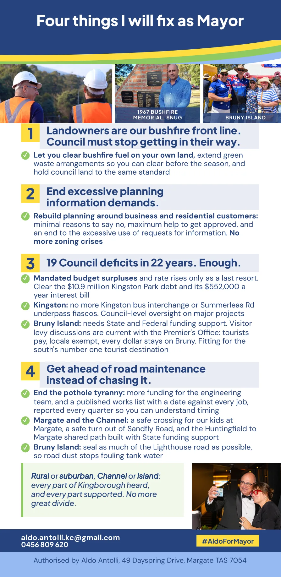Back of the flyer: Four things I will fix as Mayor