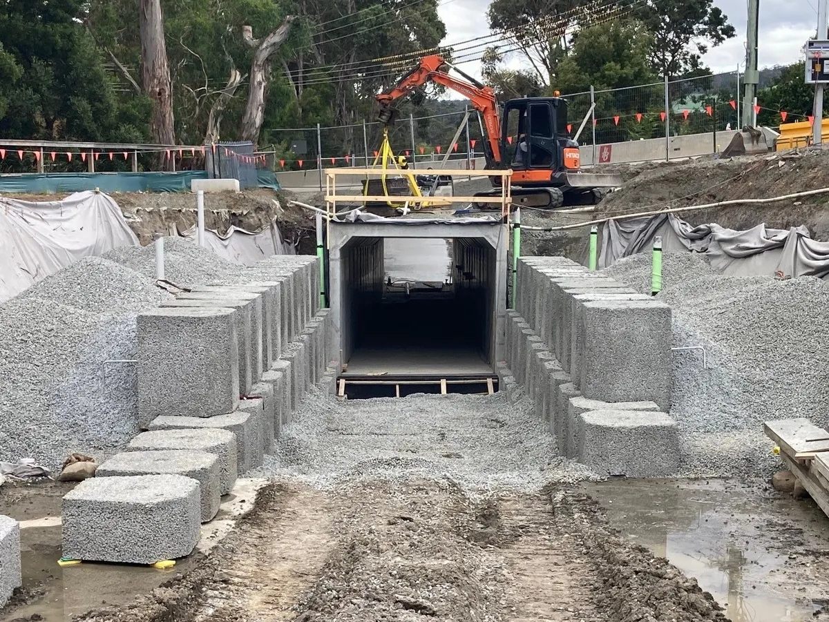 Roadworks on Summerleas Road, Kingston, during the underpass build